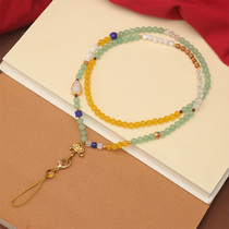 Mobile phone hanging neck exquisite woman Hanau creative long chain high-end pendant rope original hand-woven