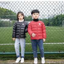 Cut-code special price Children light and thin down clothes for autumn and winter clothing for men and women childrens clothes baby short down round collar liner jacket