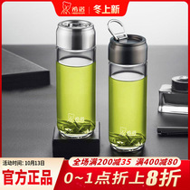 Hino glass single layer thick water cup men portable hand Cup Shino crystal tea cup large capacity Cup