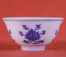 From Mutang Blue and White four lotus pattern skimming mouth tea cup single Cup (Hua Yixuan)