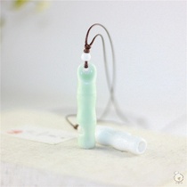 Ceramic same whistle flower necklace couple necklace sweater retro pendant accessories men and women National whistle