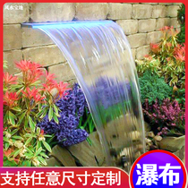  Pool outlet Stainless steel waterfall outlet Running water wall stacked water box Water curtain wall Landscaping Garden landscape circulating fountain