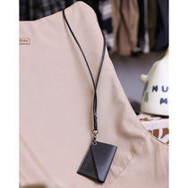 Wed water Siao day fixed rest original custom Japanese temperament Joker simple solid color leather card bag necklace jewelry tide