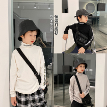 Childrens base shirt 2021 winter clothes New homemade boy high neck top thick Tong Dong Dong Boy T-shirt
