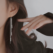 (Miss Z)tassel earrings long ear line feminine temperament sterling silver face thin ear line 2021 new trend