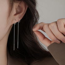 Miss z 925 pure silver earline female pure silver ear line 2022 New tide and long earrings round face with thin earrings