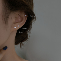 Miss Z zircons Zircon Woman Pure Silver Raised Ear-hole Ear Nail 2022 New Tide Delicate Little Ear Nail Woman Summer Small