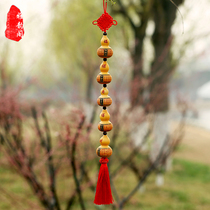 Natural carving small gourd five consecutive string Fu Lu Shou Xicai small gourd door pendant home decoration crafts