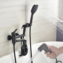 Germany HPBGE all-copper bathtub faucet Hot and cold black surface-mounted mixing valve Wall outlet bathtub faucet shower