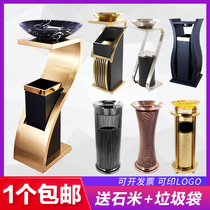 Hotel trash can vertical lobby stainless steel ktv corridor elevator entrance with ashtray hotel special ash bucket