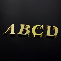 Metal gold three-dimensional 26 English letters house number custom household numeric letters self-adhesive house number room number