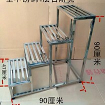 Stainless steel single double-layer foot stool Household indoor two-or three-step ladder Small stair platform step stool Hospital step ladder stool