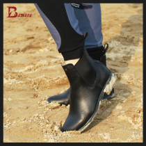 The header level cowhide boots qi ma xue spring and autumn men and women the same horse riding boots children riding boots ma shu xue