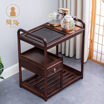 Rosewood tea cart Solid wood Wu Jinshi tea tray Household tea table Wheeled mobile tea table Tea kettle one