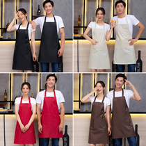Waterproof and oil proof chef kitchen apron Waiter snack fast food restaurant work clothes solid color halter neck apron customization