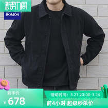 Romon 2022 Spring & Autumn New Jacket Men Korean Version Handsome Thick Cargo Top Loose Casual Denim Jacket