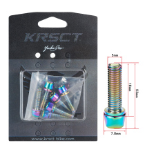 KRSEC titanium plated colorful mountain road dead fly bicycle riser handle stand screw M5*18mm M6 stainless steel
