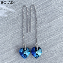 Pure silver Oceans heart-shaped crystal earline girls small crowddesign new 100 hitch to give a bestie birthday present