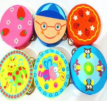 Kindergarten wooden cartoon drum Pat drum hand drum drum wooden Orff musical instrument childrens early education toy 0 11