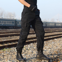 Black trousers for men and tactical fans outdoor wear-resistant pants