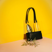 Three bananas independent design simple transparent contrast color handmade custom new personalized shoulder tote bag