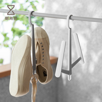  Lazy corner balcony shoe drying rack Plastic shoe drying artifact multi-function shoe drying rack windowsill outdoor hook 67112