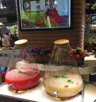 Buffet Juice Ding Glass Juice Jar Commercial Dessert Table Clear Beverage Bucket with Faucet Cold Bottle Home