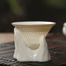 Ceramic tea leak tea tea filter filter DeHua white porcelain tea filter kung fu tea accessories funnel tea