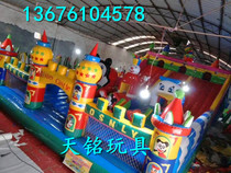 New outdoor inflatable trampoline large inflatable castle children's inflatable slide square naughty castle play toys