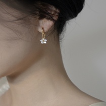 Ear Clip Woman No earbuds woman ~ small flower ear pendant method Style Temperament Tea Painting Sensation Mosquito Coil Earrings