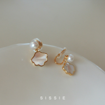 Fresh water pearl fritillary inlay ~ ear clip no earhole new cute minimalist temperament earrings Mosquito Incense Tray Upholstered Clip