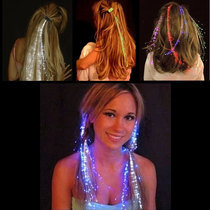 niceglow Glowing Flash Braid Fiber Braid Colorful Butterfly Luminous Hair Bar KTV for Concert