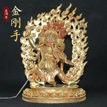 Nepal handmade buddha statue Gilt copper King Kong hand Tibet Tibetan Buddhism Tantric Bodhisattva 31cm