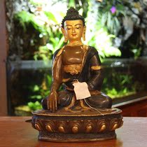 Tibetan Buddhism Nepal handmade copper half gilt carved Tantric Buddha Statue King Kong Immobile Buddha Statue 10-inch Buddha