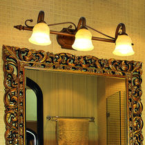 European mirror front lamp toilet retro American classic bathroom mirror cabinet lamp bedroom light luxury makeup lamp non-punching