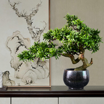 New Chinese Zen living room ornaments simulation welcome pine green plant bonsai plant model house decorations pine potted plants