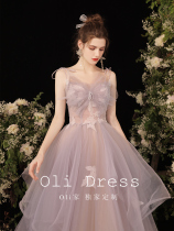 Oli Family Fairy Gown Wedding Bride Wedding Toast 2022 Dinner Birthday Long Dress Hosting the Annual Meeting Princess Punchum