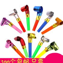 Blowing roll blowing dragon whistle creative childrens birthday party gift whistle balloon horn proboscis small toy batch