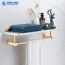 Langpai light luxury marble towel rack bath towel rack toilet copper bathroom rack golden bathroom pendant