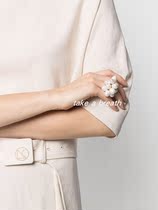 jil s @ nder multiple natural pearl decorative brass ring