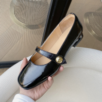 Heisei Home 2022 Female Sun Flower Spring Method Type Coarse Heel Retro Small Leather Shoes Shallow Mouth Mary Rare Shoes Temperament Everyday