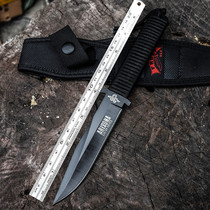 Outdoor geometric knife tritium gas knife with high hardness straight knife sharp wilderness survival saber knife self-defense