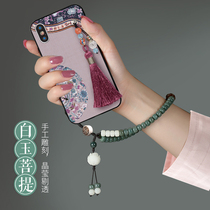 The country is suitable for Apple iPhone mobile phone chain wrist ip short lanyard men and women ipone Chinese style oppo huawei personality creative pendant vivo hanging decoration huawei