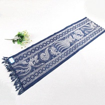 Guizhou ethnic characteristics Miao handicraft batik natural plant dyeing home hand-painted old batik long cloth strip table flag