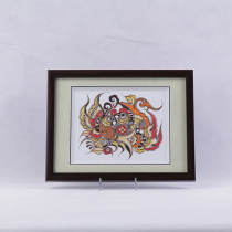 Guizhou Anshun Manual wax version painted home wall decoration Decorative Frame Painting Ethnic Wind Business Gift Pattern Random