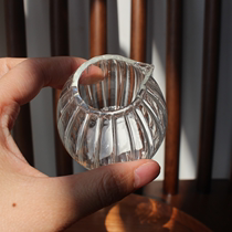 Japan Ishizuka glass thin glass small milk cup with diversion port Mini small milk jar Coffee milk jar seasoning cup