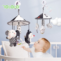 Black and white parachute newborn baby bed bell visual cognition baby stroller pendant wind bell 0-1 year old early education toy