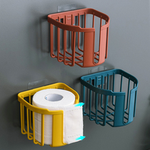 Household toilet toilet roll tissue box toilet paper towel rack toilet paper rack non-perforated wall-mounted