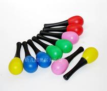 Plastic sand hammer hand grip Bell baby child wooden sand hammer toy listening vision vision training Orff instrument