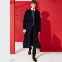 2021 Winter new mens coat fashion casual long knee thick double-sided woolen coat tide